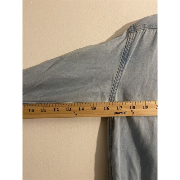 AllSaints Millie Women’s Denim Shirt Dress Sz Small Pearl Snap All Saint (Flaws) - Picture 10 of 11